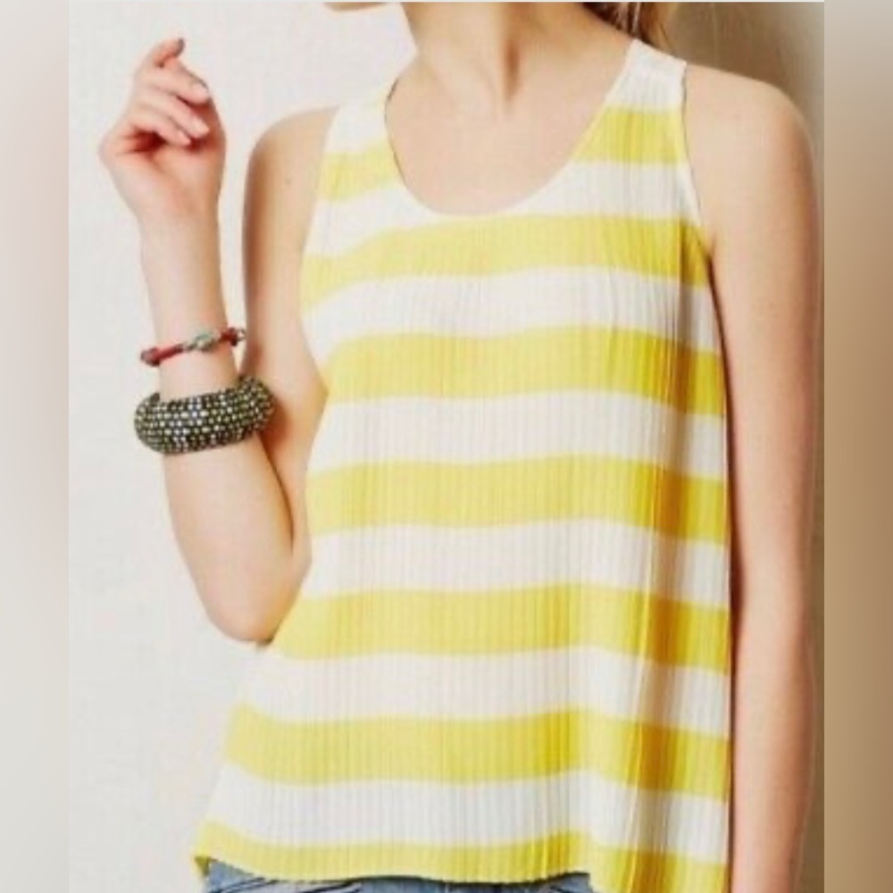 Anthropologie I Maeve Breezy Pleated Swing Tank Top